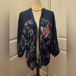 Zara Kimono With Floral Detail Size M